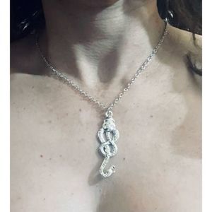 SILVER GOTH SNAKE NECKLACE